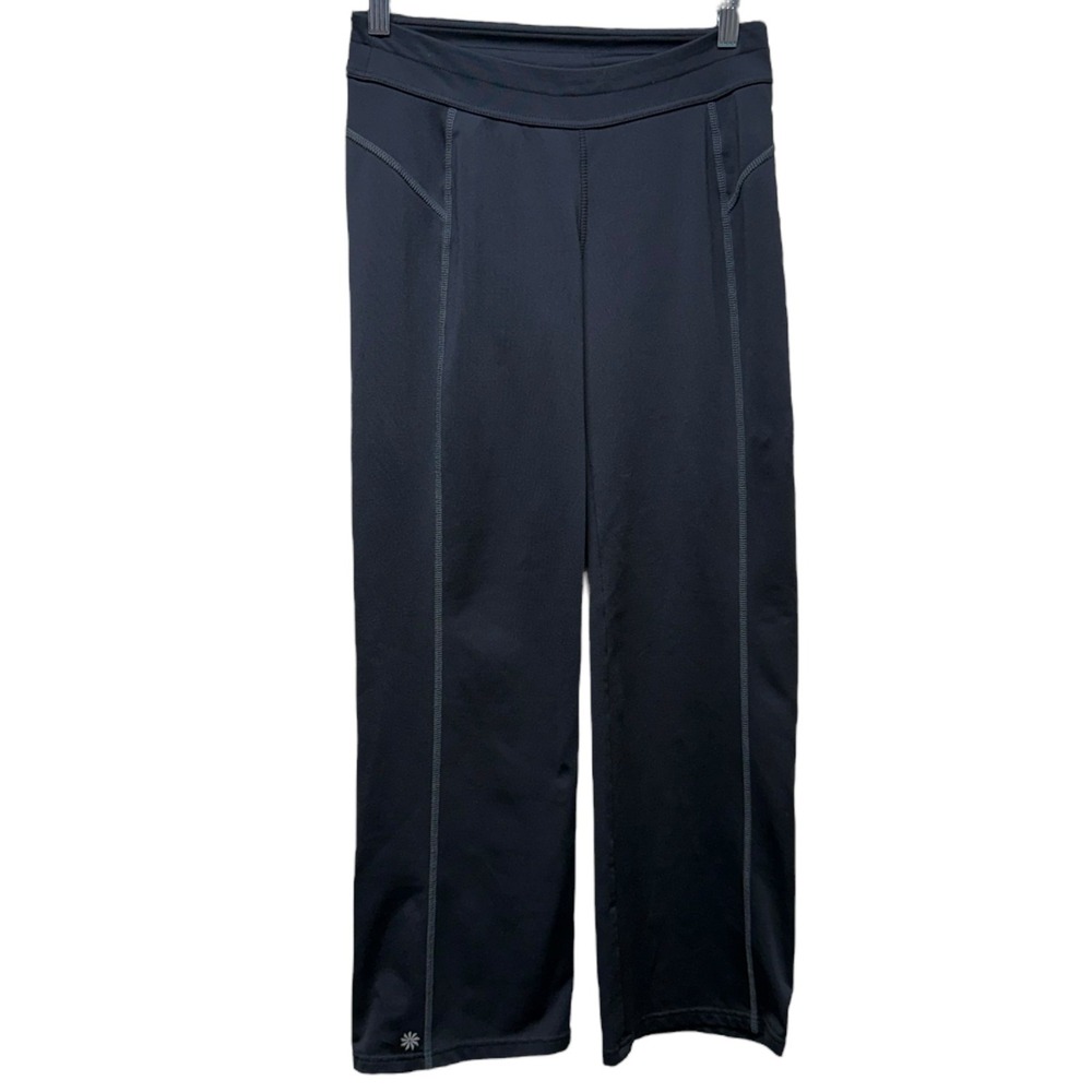 Athleta Women Wide Leg Low Rise‎ Pants Pull On Size XSP Black Yoga